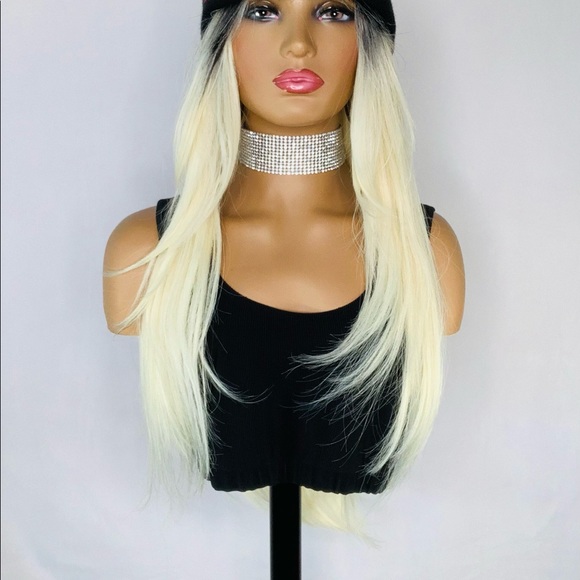 “Put On & Go” Long Ombre Blonde Synthetic Wig with Bangs - Picture 11 of 13
